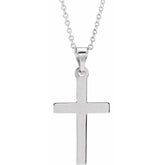Sterling Silver Cross 18" Necklace